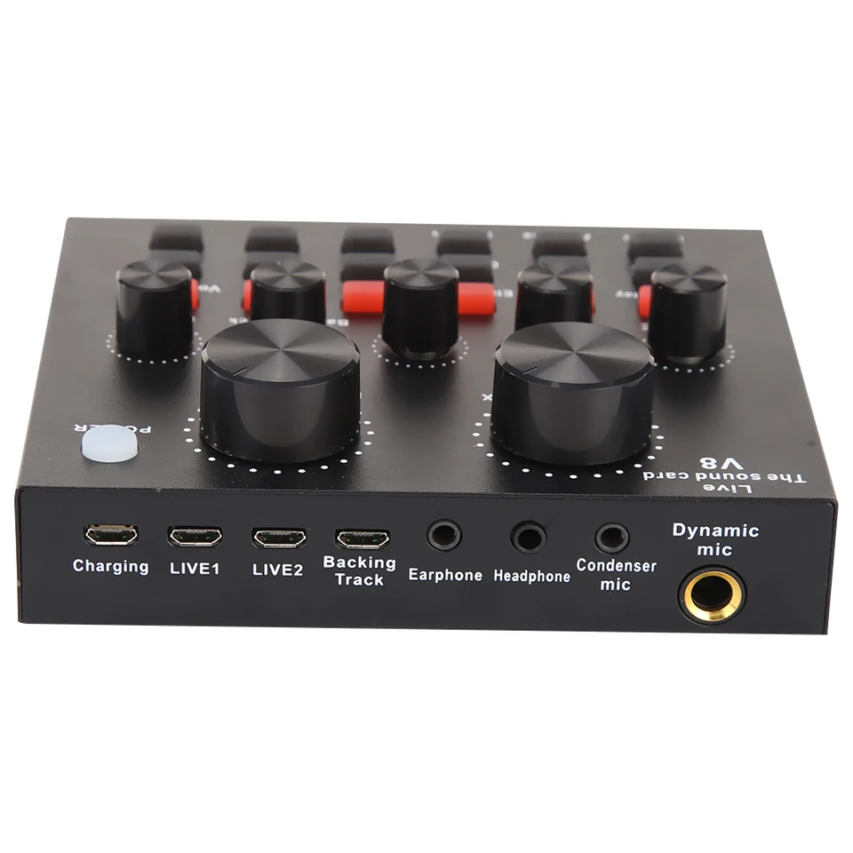 V8 USB Audio Sound Card for Live Streaming