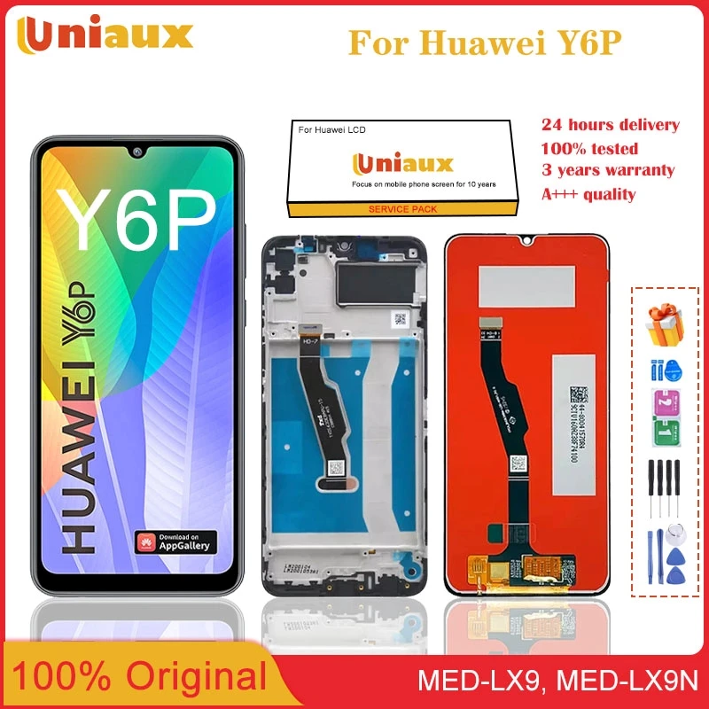

6.3'' Original For Huawei Y6P 2020 LCD MED-LX9 MED-LX9N Display Touch Screen Digitizer Replacement for Huawei Y6P LCD Display