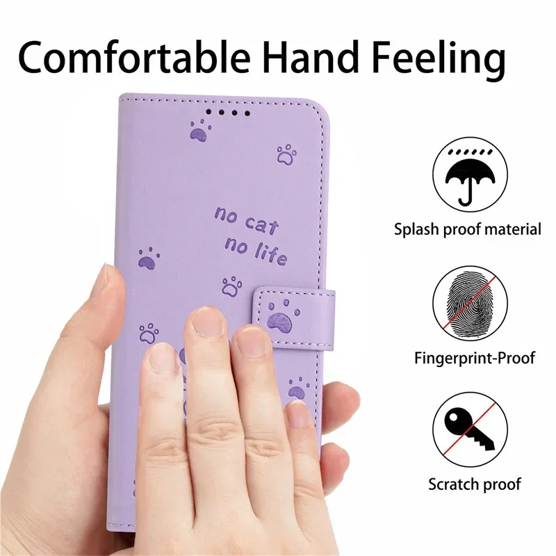3D Cat Pattern Flip Leather Phone Case - Cute and Stylish Protective Cover