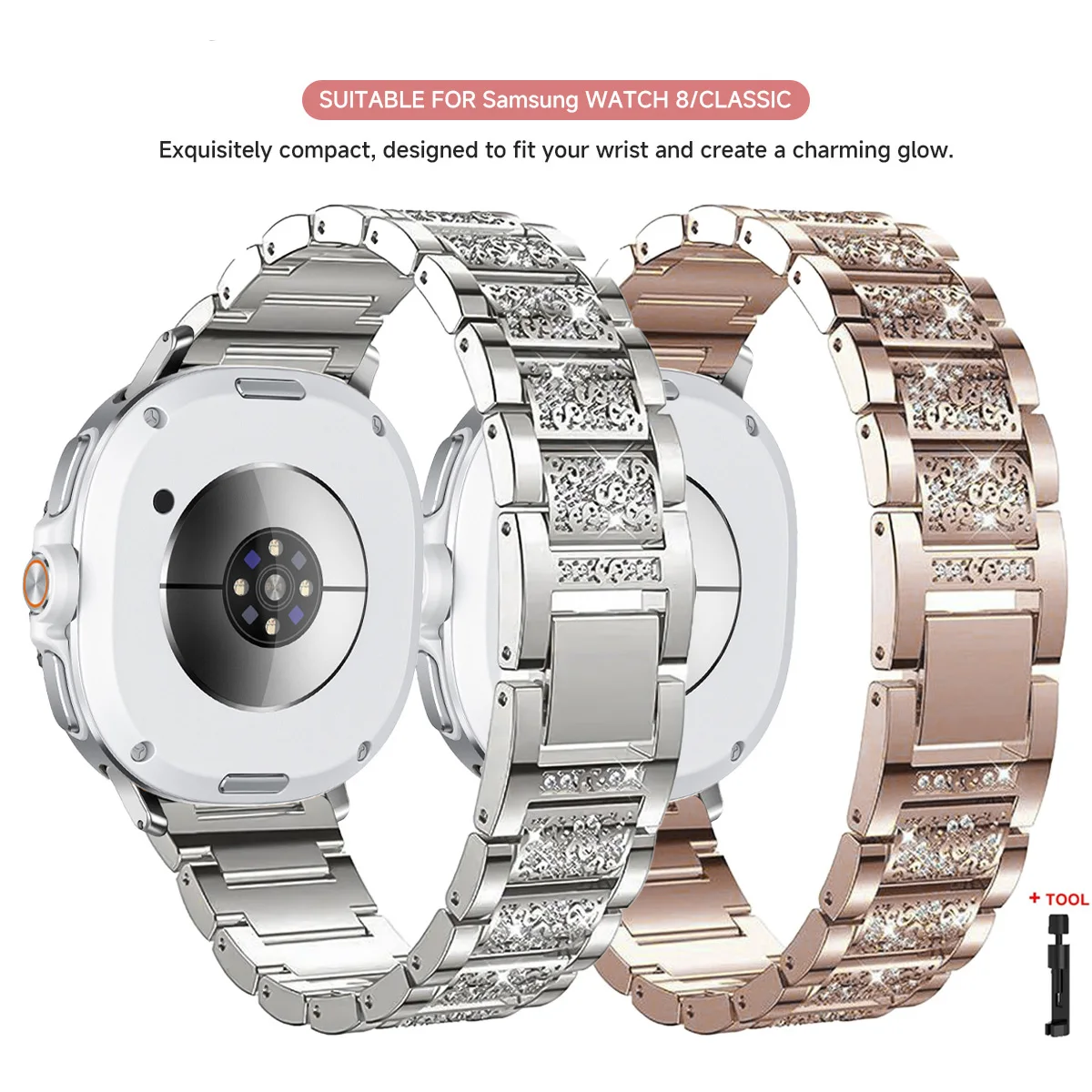 Elegant Diamond Stainless Steel Bracelet