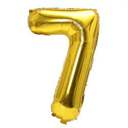 Rainbow Gradient Number Foil Balloon for Celebrations - 32 - Inch (Gold number 7)