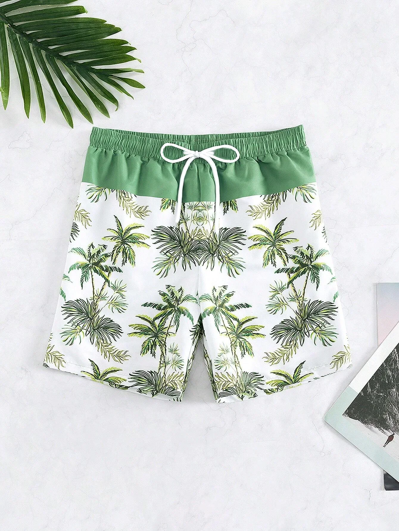 Men's 3d Coconut Tree Printed Swimsuit Swimming Shorts Summer Soft And Breathable Polyester Beach Shorts Surfing Shorts 3