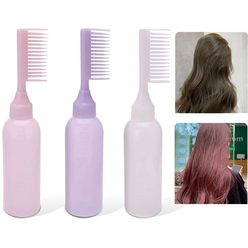 170ml Plastic Hair Dye Refillable Bottle Applicator Comb Dispensing