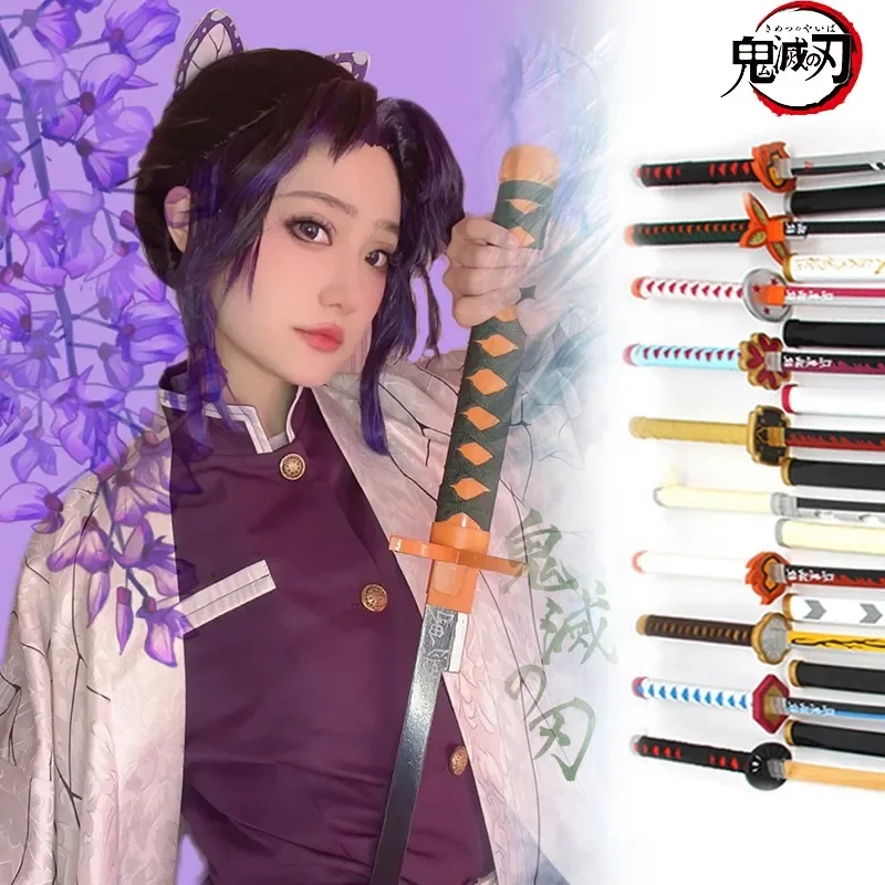 80Cm Shinobu Anime Katana Demon Slayer Spade Modello Kimetsu No Yaiba Blade Legno Ninja Arma Cosplay Prop Katana Kid Toy Gifts