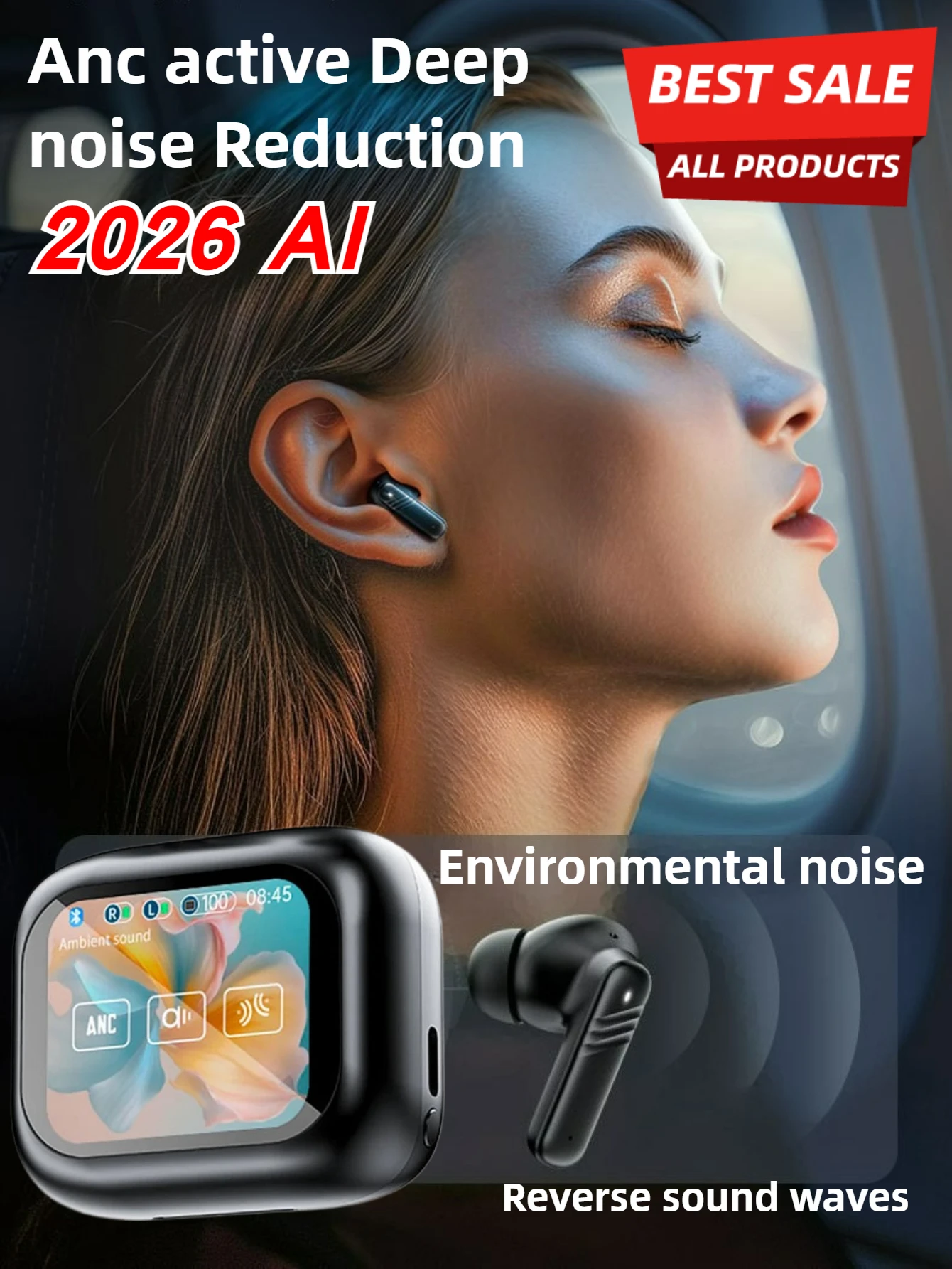 2026 NEW Professional ANC Earbuds AI Translator 100 Languages 40H Playtime One Tap Touch Control Flagship Noise Cancelling