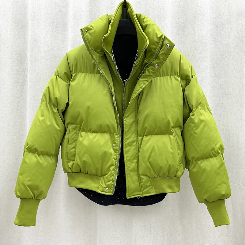 Autumn Winter Warm Thickened Cotton Coat Patchwork Stand Collar Coat Men's Trendy Loose Short Cotton-Padded Coat Bread Coats