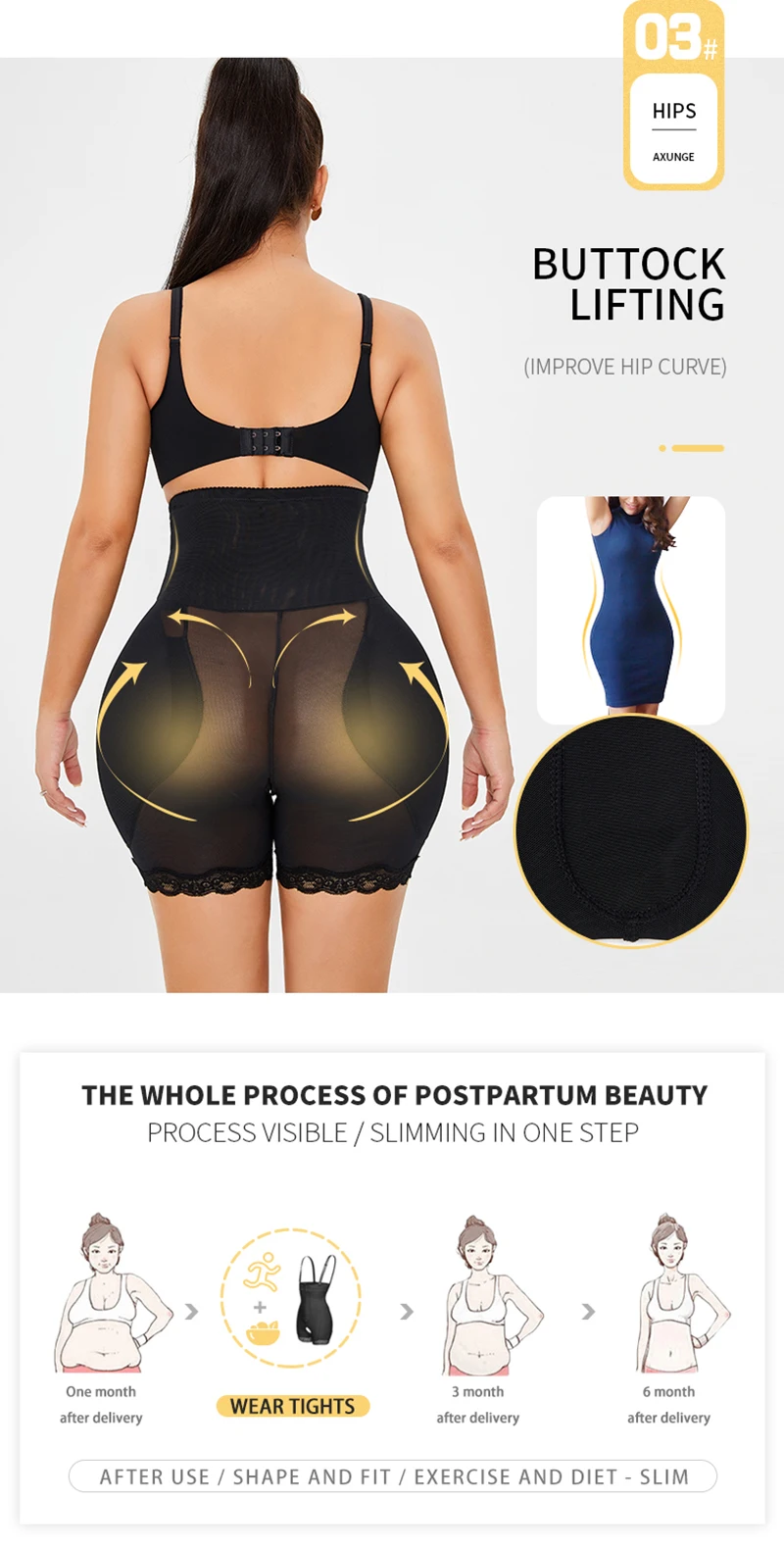 Women Body Shaper Panty Sexy Butt Lifter Side Padded Panties Lace Fake Ass  Corset Plus Size Shapewear Slimming Underwear Big Hip