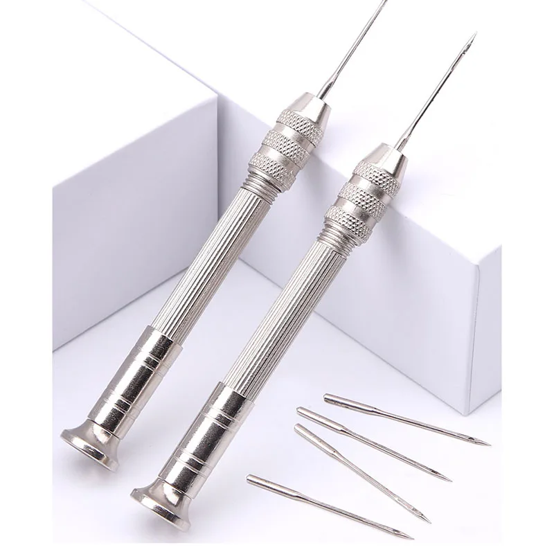 Leather Sewing Kit Leather Awl Set Replaceable Multifunctional Shoes Repair Tool Kit Punch Stitching Needles Leathercraft leather sewing kit leather sewing awl set leather tool leathercraft tools leather tools leather sewing tool set