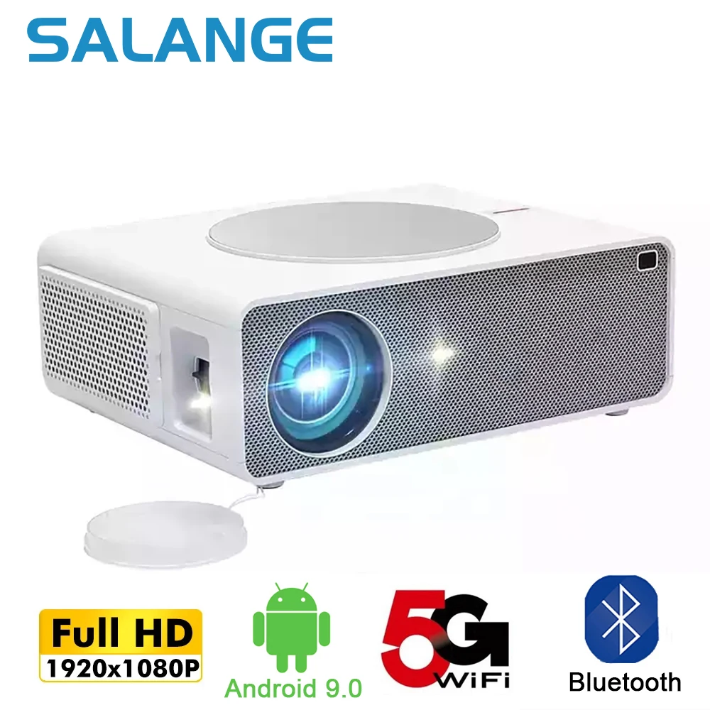 

Salange Q10 Projector Full HD 1080P,Native 1920x1080 Android 9.0 LED Video Beamer Home Theater Support 4K Bluetooth 5G WIFI HDMI