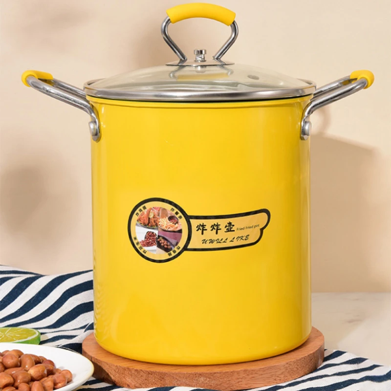Deep Fryer Pot Frying Pot With Rack Lid Oil Filter Iron Pot Kitchen Accessories Frying Pan Fryer