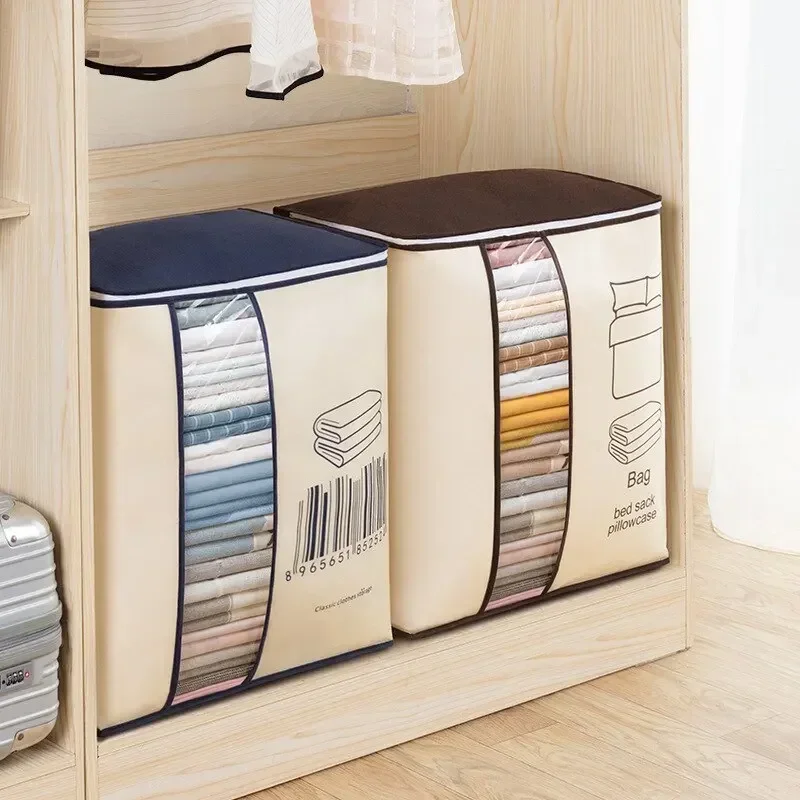 1PCS Clothes Storage Bag Big Mac Storage Box Large Capacity Fabric Home Wardrobe Storage Basket Toy Clothing Folding Bag 5