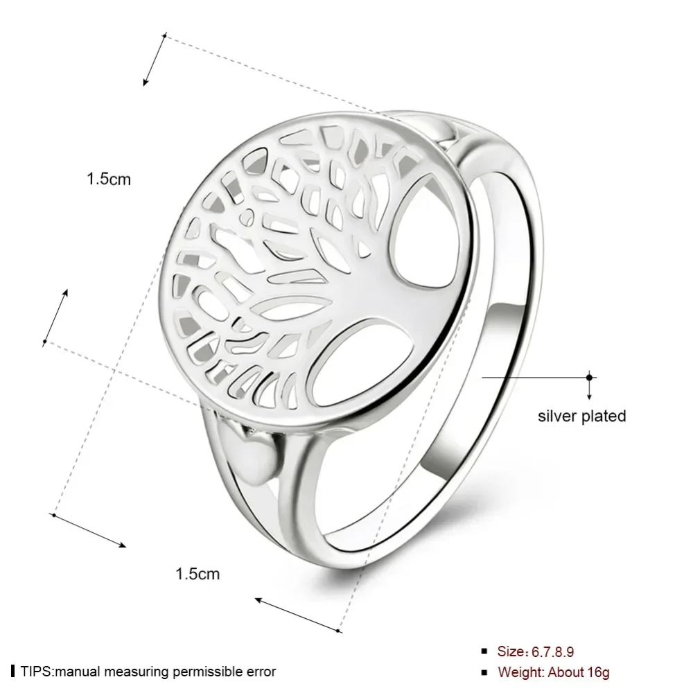 wholesale Price women 925 sterling silver Ring tree hollow charms wedding jewelry girl gift high quality fashion classic 2