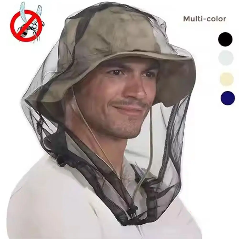 Description Picture 3 of itemOutdoor Fishing Cap Mosquito Head Cover Mesh Net Face Protector Gardening Hat Bee Insect-proof Hat for Travel Hiking Camping Cap