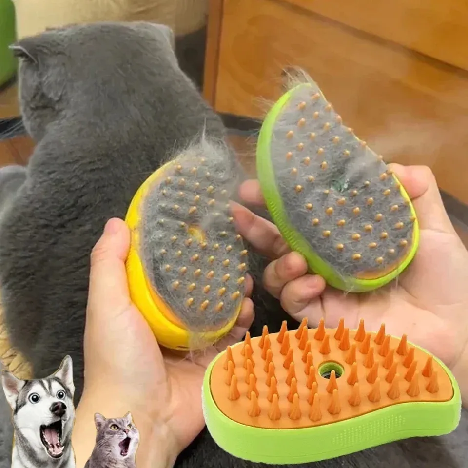 Cat Dog Steamy Brush Steam Brush Electric Sprayer for Massage Pet Grooming Tool Shedding 3 in 1 Electric Sprays Massage Combs 2