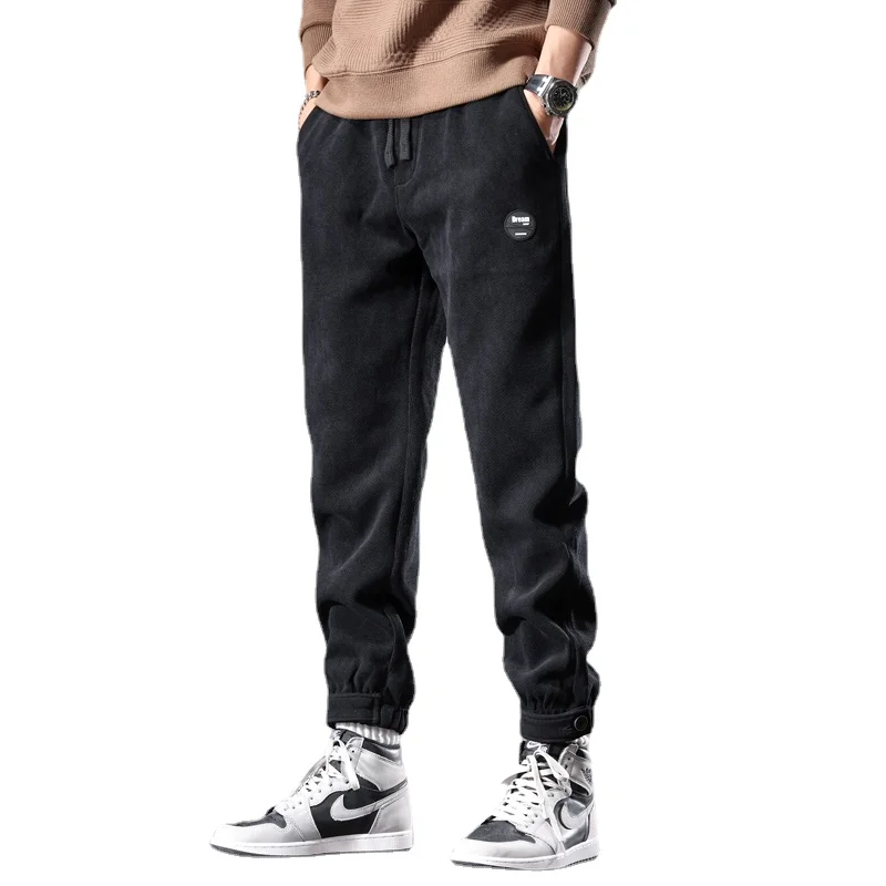 Black Baggy Pencil Pants Men Autumn Streetwear Hip Hop Casual Elastic Waist Drawstring Jogging Trousers
