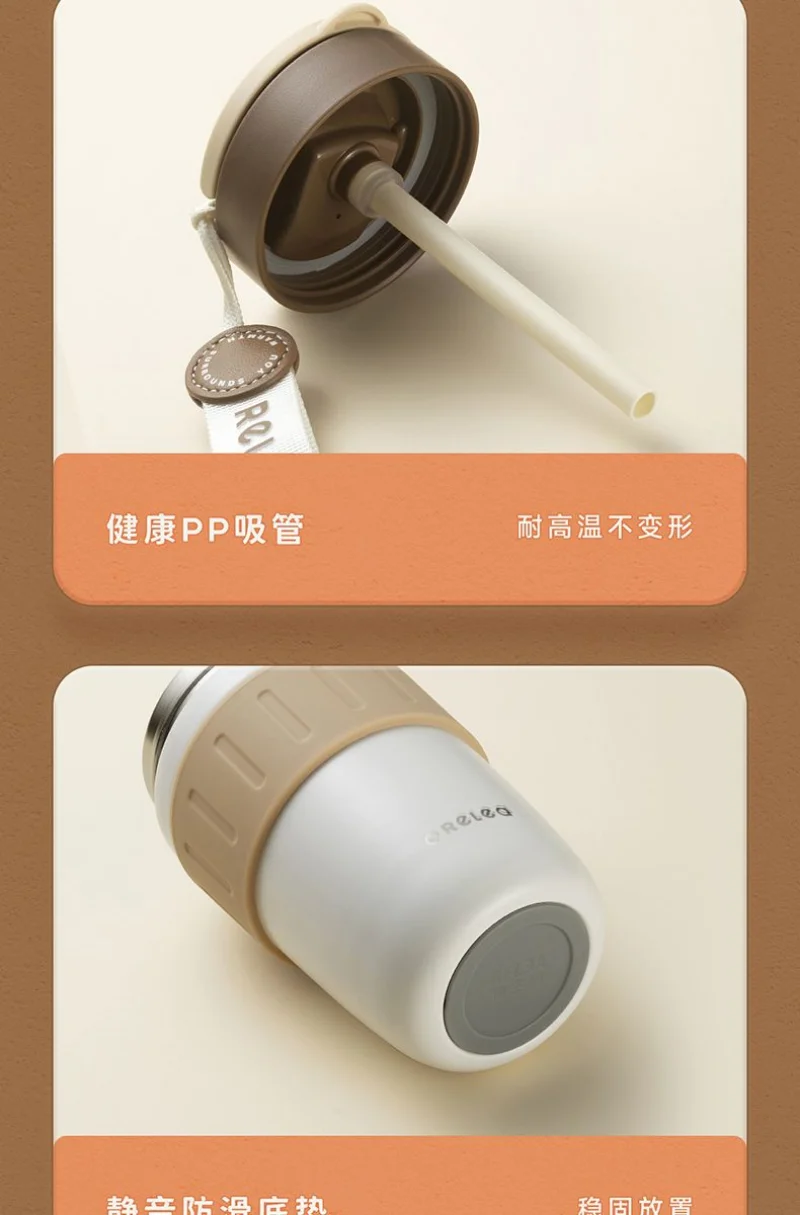 MIJIA Stainless Steel Coffee Cup 400ML Thermos Mug Leak-Proof Thermos Travel Thermal Vacuum Flask Insulated Cup Water Bottle