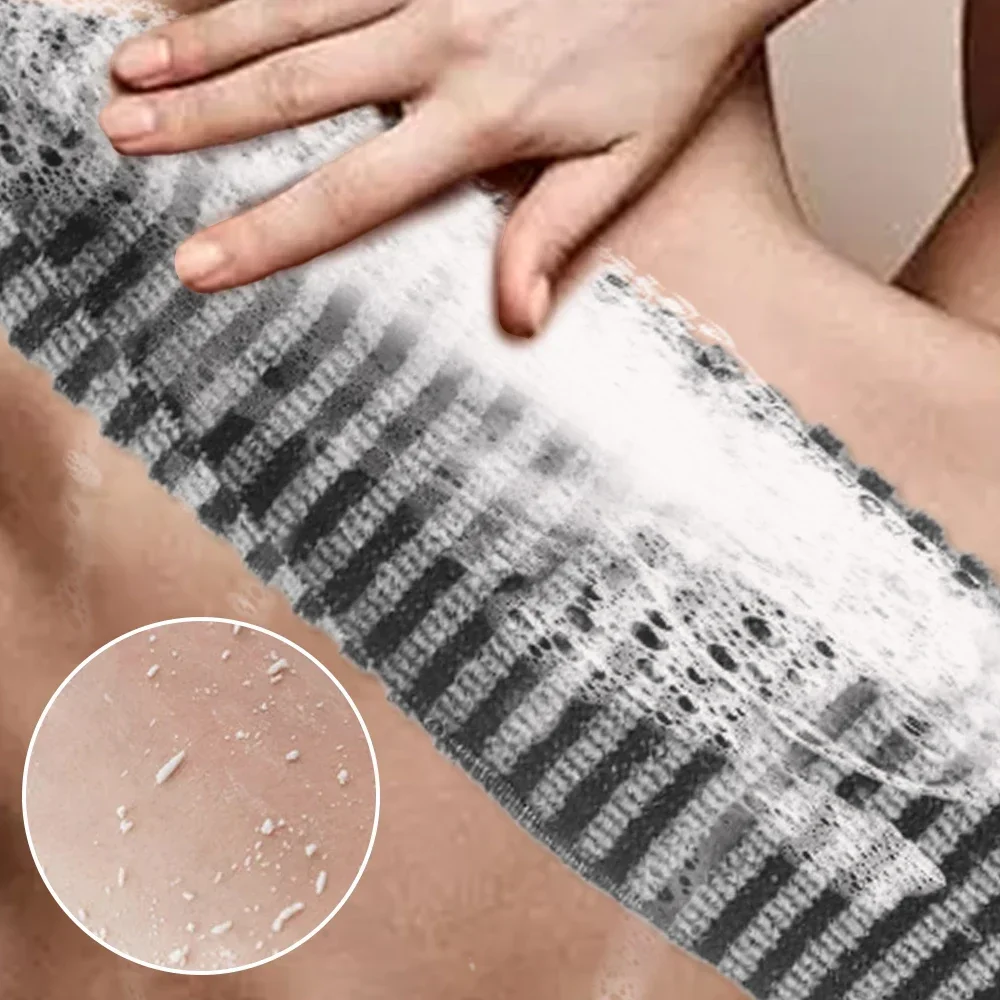 Exfoliating Scrub Shower Towels Double Effect Nylon Bath Towel Japanese Rubbing Washcloth for Back Body Bathroom Accessories 2