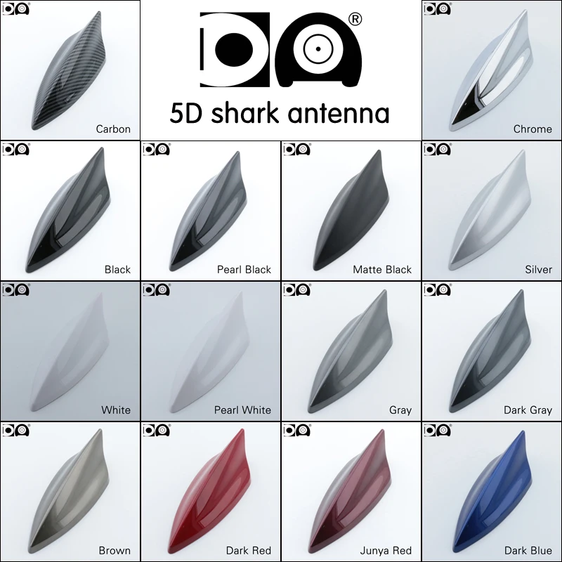 Universal 5D Shark Fin Car Radio Antenna with Enhanced Signal and Sleek Piano Paint Finish