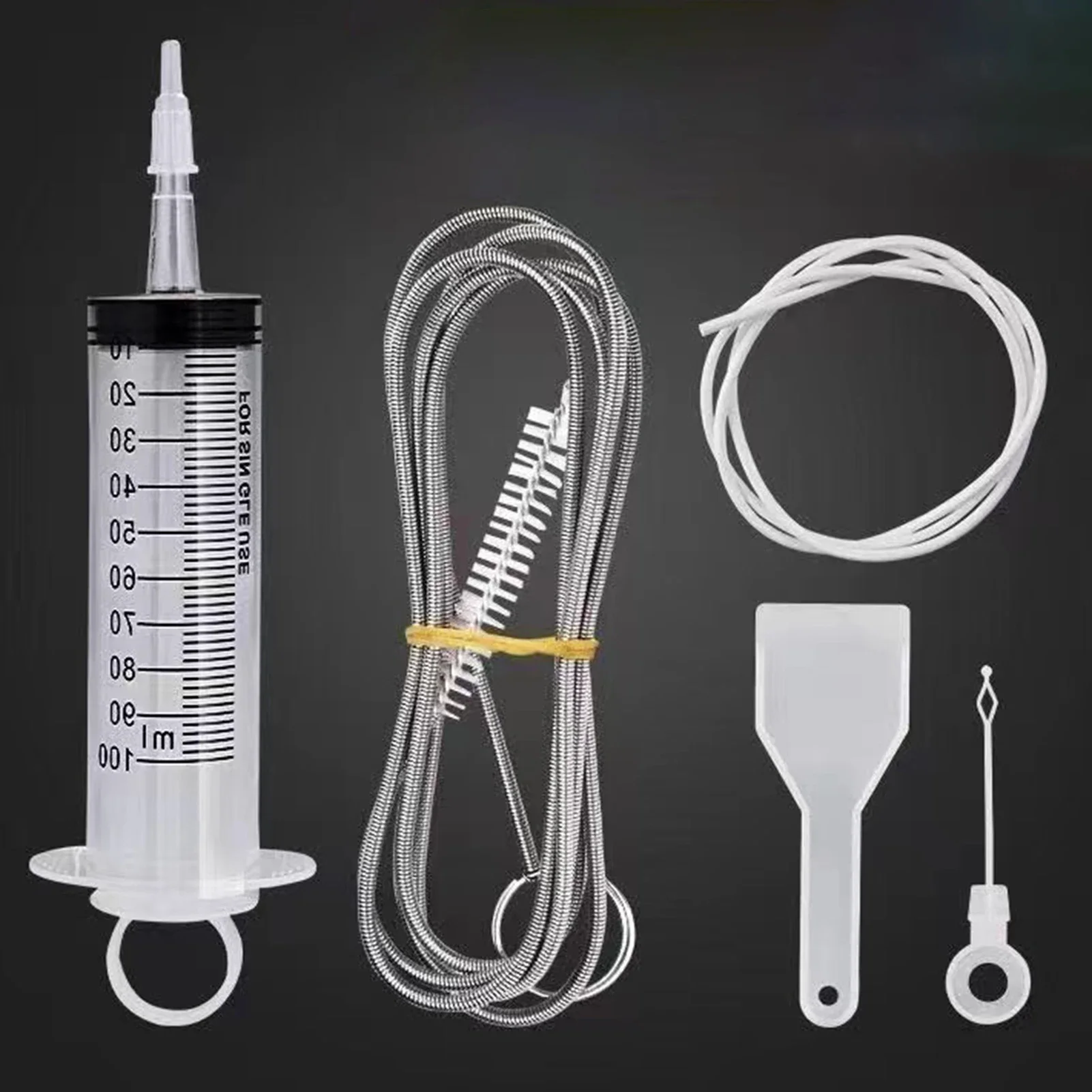 Refrigerator Drain Clean Brush Kit Wash Brush Suction Syringe 1.5M Hose Fridge Drain Hole Cleaner Stick Dredge Anti Clogging