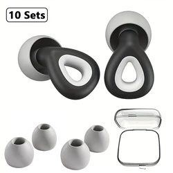Premium Silicone Noise - Canceling Earplugs (10sets Black)
