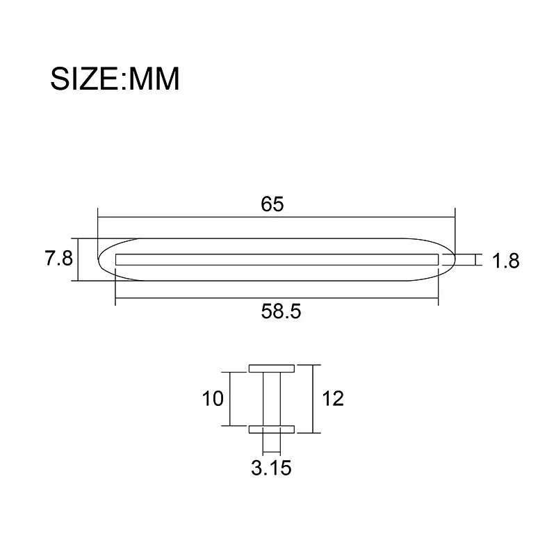 4Pcs Pickup Bobbin Spike Shape Blade Style Bobbin Mini Humbucker 65x7.8 Slug Dual Coil Pickup Black