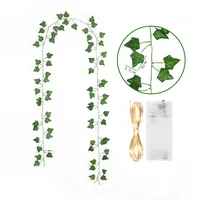 2Meter Green Leaf Ivy Vine with LED Lights String for Home Bedroom Decor Wedding Glowing Artifical Plant Garland Home Decor 6