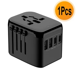 International All - in - One Travel Charger with Dual USB and Type - C Ports (1Pcs Adapter)
