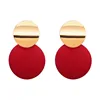 Unique Elegant Round Metal Earrings for Women New Geometric Alloy Statement Ear Fashion Jewelry Gift 3 Colors