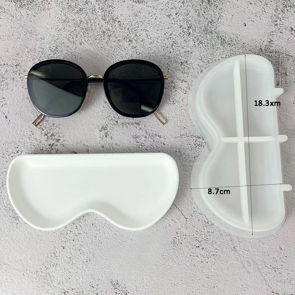 Sunglasses Tray Plaster Silicone Mold DIY Jewelry Storage Box Epoxy Mould Coaster Saucer Crystal Drop Glue Mould Home Decoration 5