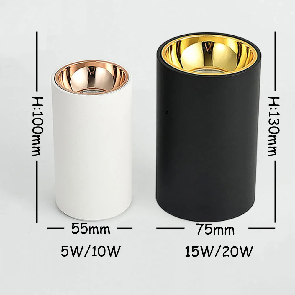 5W 10W 15W 20W 30W Cylinder Livingroom Kitchen Bedroom Foyer Offcer Rose Gold Dimmable LED Ceiling lights