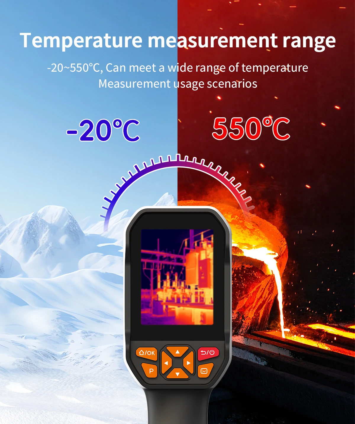 ET693B Super IR 300*225 Thermal Imaging Camera 120*90 Infrared Sensor -20~550℃ T