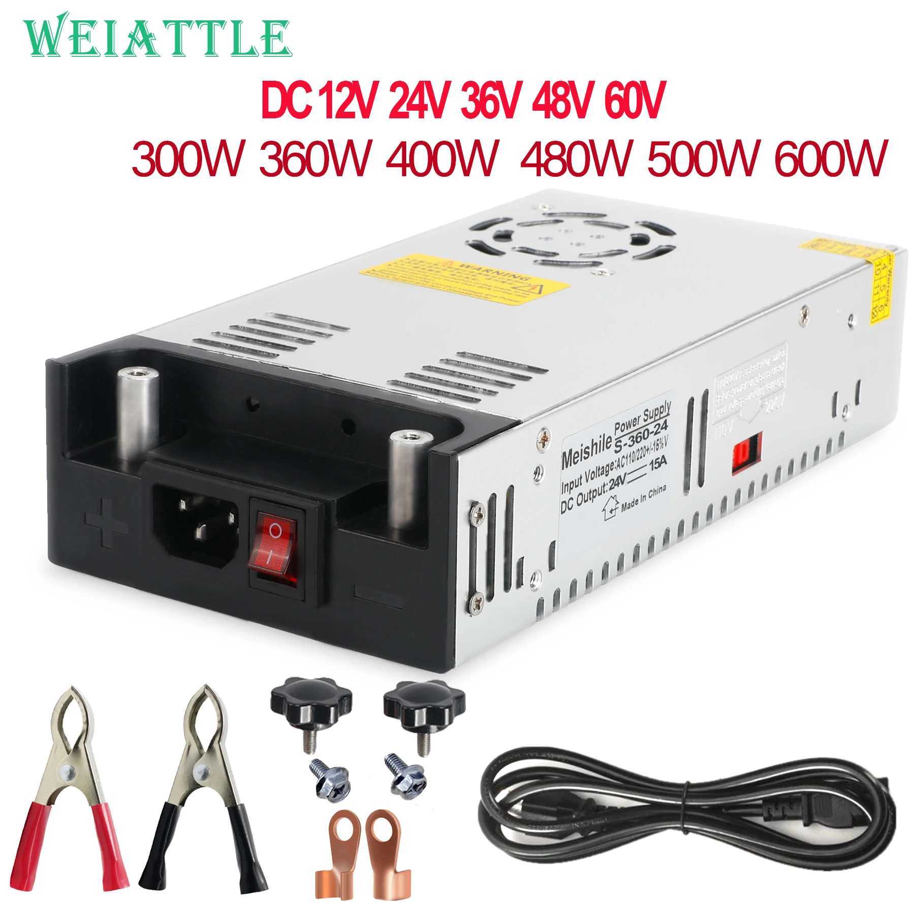 Fonte de Alimentação Comutada Smps ac 110v 220v para dc 12v 24v 36v 48v 60v Transformador 5a 8a 10a 15a 20a 25a 30a 40a 50a 600w 480w 360w