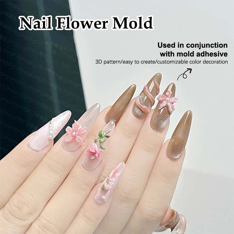 Cartoon Mini Lotus Blume Form Silikon Nagel Form Nagel Stempeln Dekorationen Nägel DIY Design Maniküre Kunst Werkzeug – Detail 17