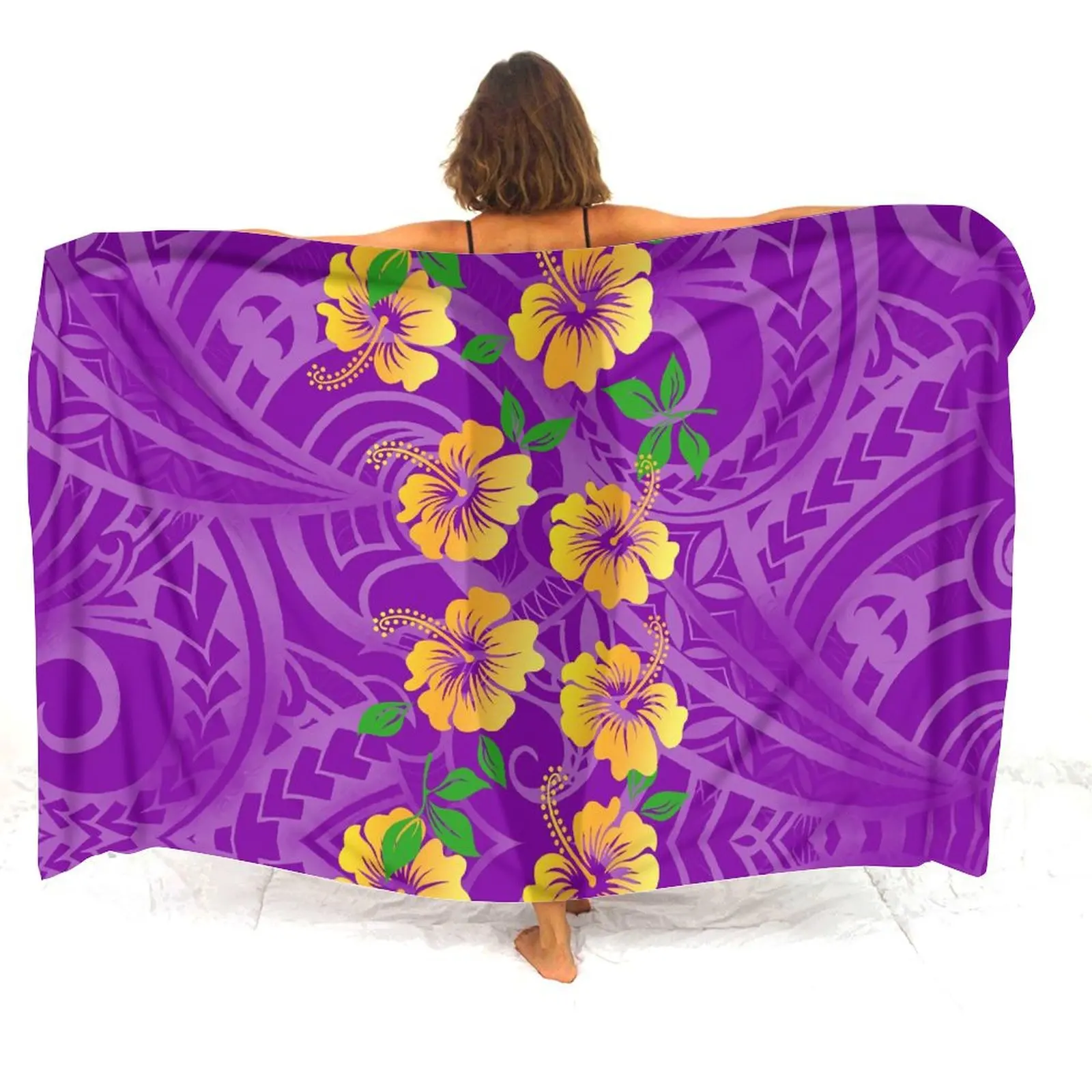Summer Ladies Wrap Sarong Beach Retro Tribal Design Sarong Pattern Custom Polynesian Ladies Sun Scialle Hawaii