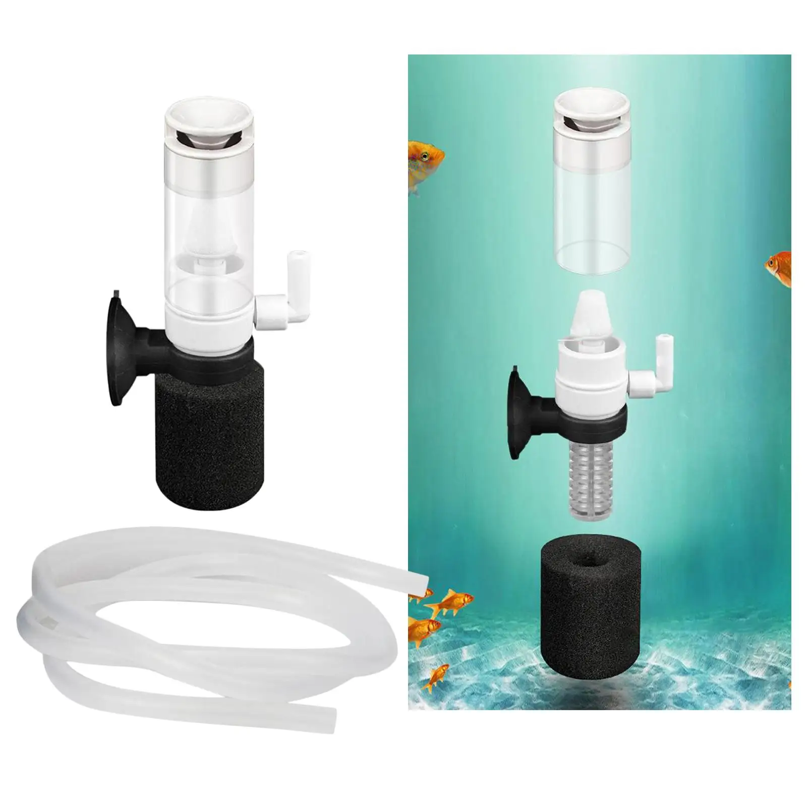 Mini Aquarium Filter Miniature Air Driven Biochemical Sponge Water Cleaner