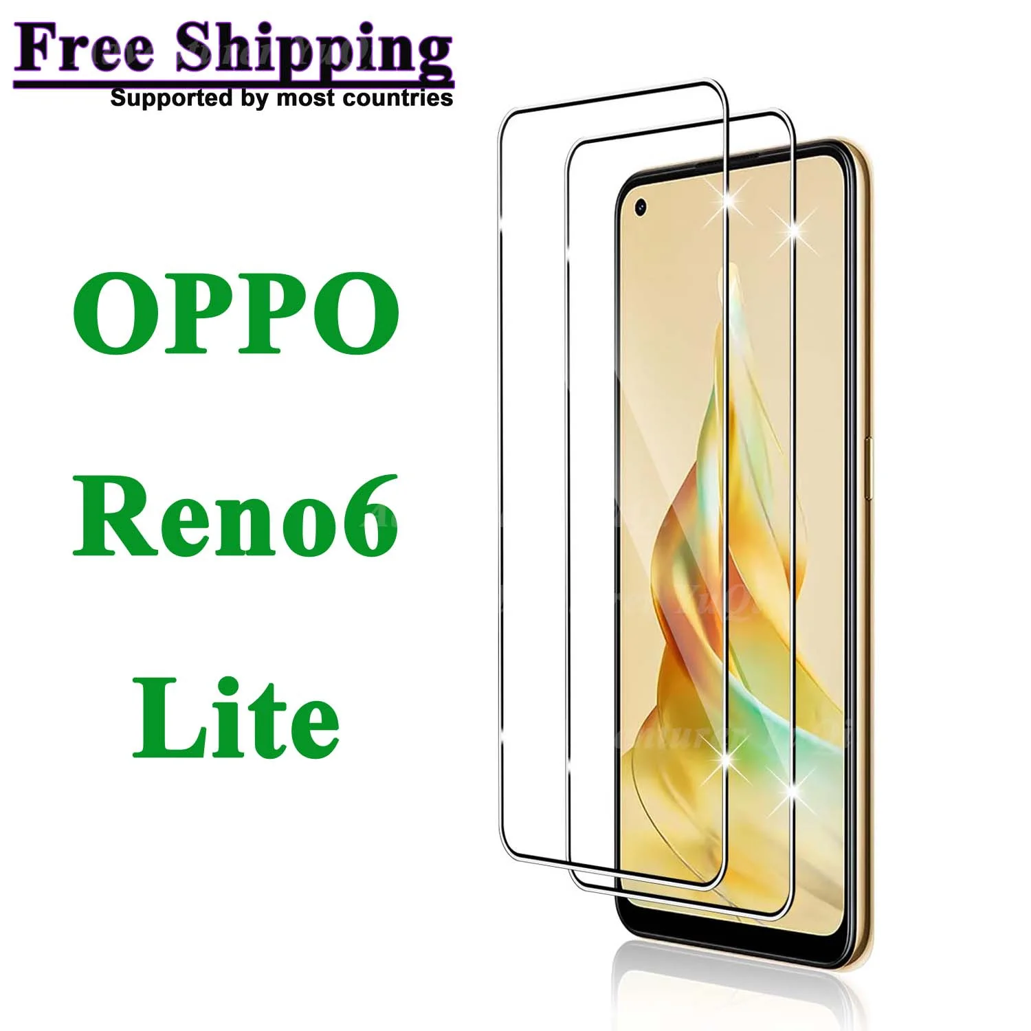 

Screen Protector For OPPO Reno6 Lite, Tempered Glass SELECTION Free Ship HD 9H Transparent Clear Anti Scratch Case Friendly