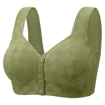 YHOPE Women's Underwear Gathering Thin Front Buckle Without Steel Ring Plus Size Bra 1