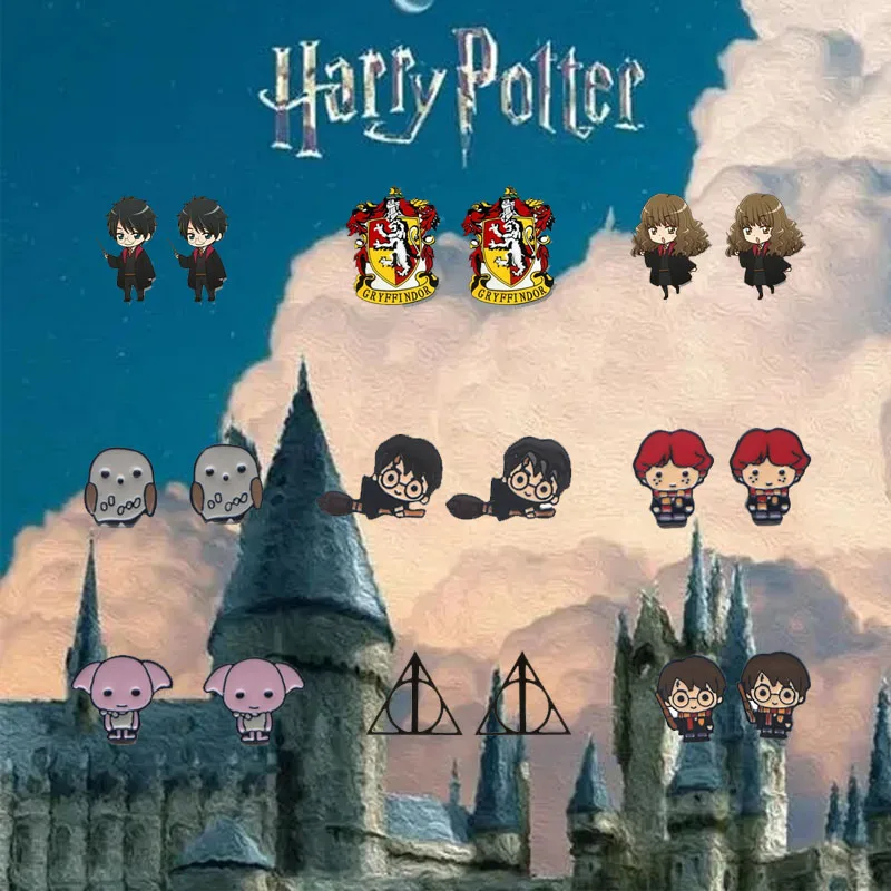 Kawaii Harried Academy Orecchini Acrilici Personalità Creativa Divertente Anime Cute Potters Hermione Malfoy Orecchini Ragazza Gioielli Regalo