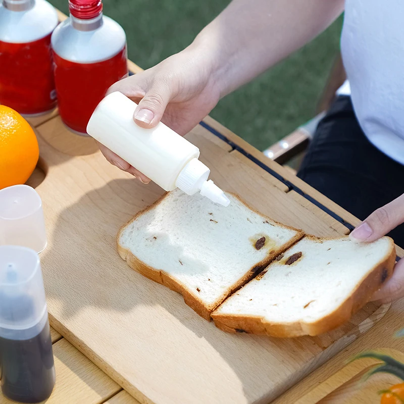 Portable Outdoor Picnic With Lid Graduated Squeeze Bottle Ketchup Salad Sauce Vinegar Oyster Oil Dispenser Condiment Container 3