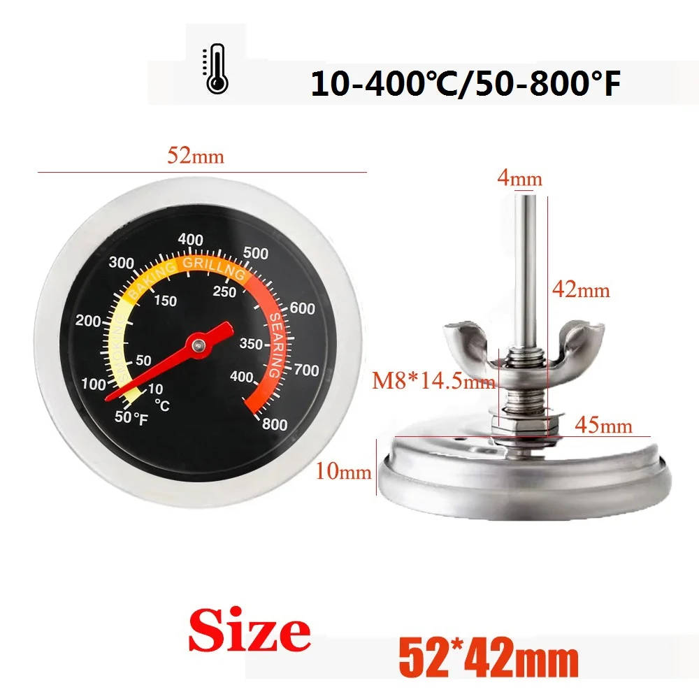 Precision Pizza Oven Thermometer for Home Baking and Cooking, 0-400℃ Temperature Gauge for BBQ and Grill