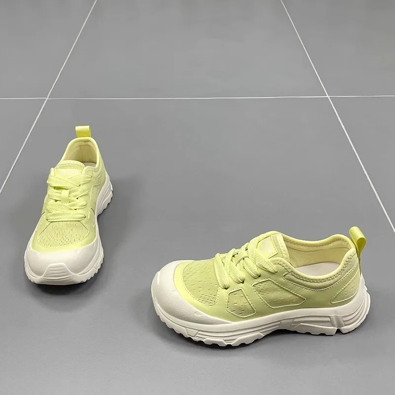 Fashionable And Versatile Sports Shoes Mesh Casual Shoes For Women's Summer New Round Toe Thick Sole Lightweight And Breathable