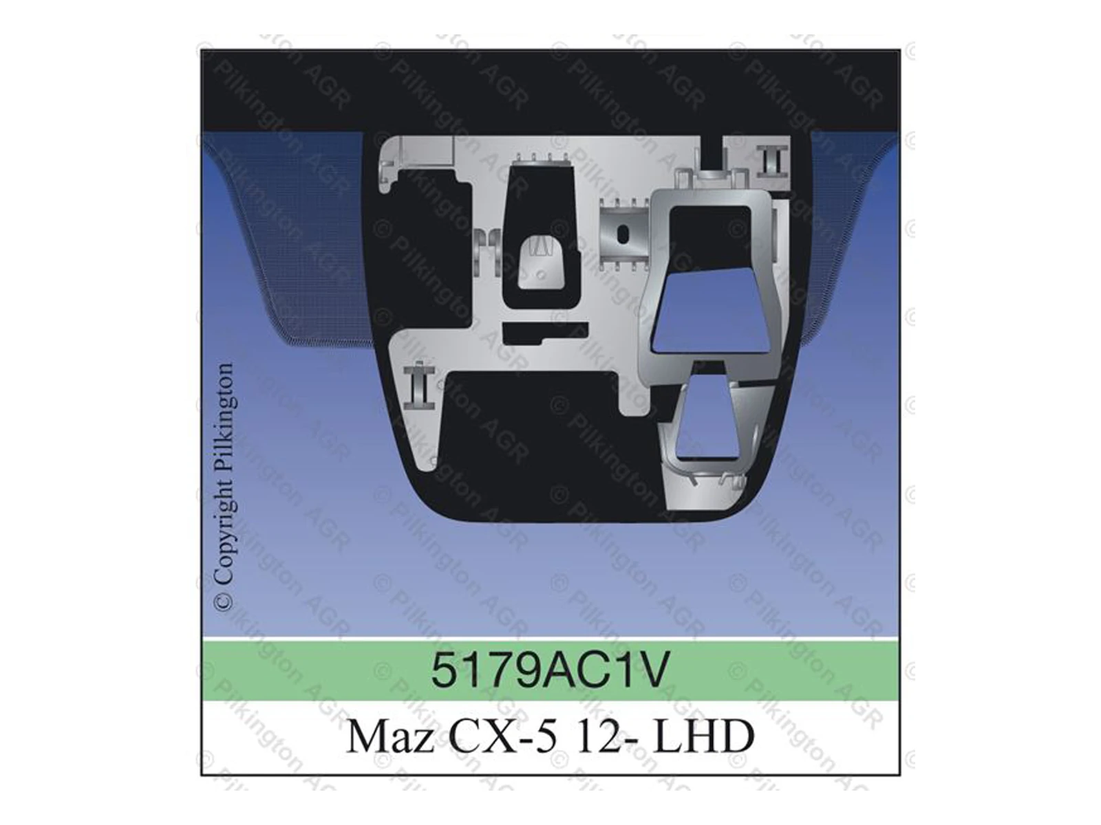 Windshield compatible for MAZDA CX 5 04/11 2014 crystal glass green