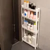 Multi-Layer Behind-The-Door Storage Cabinet Space Saving Trolley Rack for Bathroom & Kitchen Narrow Cabinet Organization 1