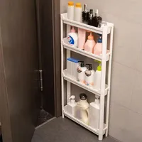 Multi-Layer Behind-The-Door Storage Cabinet Space Saving Trolley Rack for Bathroom & Kitchen Narrow Cabinet Organization 1