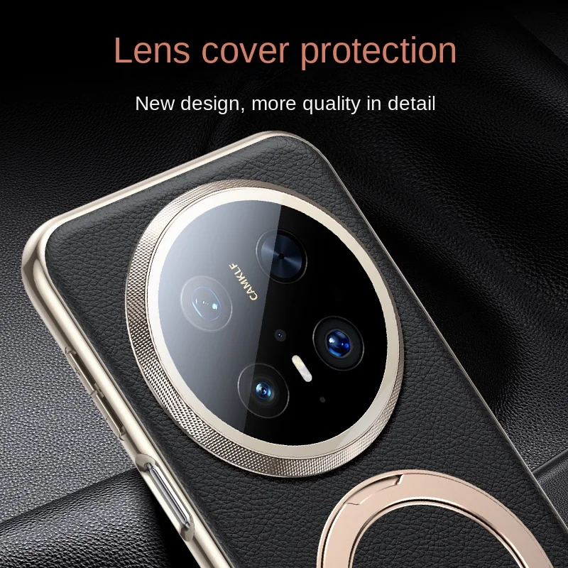 Leather 360° Rotating Stand Phone Case with Full Lens Protection and Shockproof Design