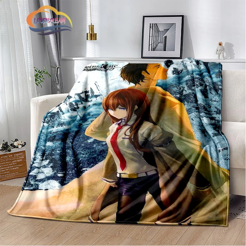 

Japanese animation Steins Gate シュタインズ・ゲートBlanket Warm Plush Cozy Home Throw Blanket for Bed Sofa Couch Lightweight Girl Gifts