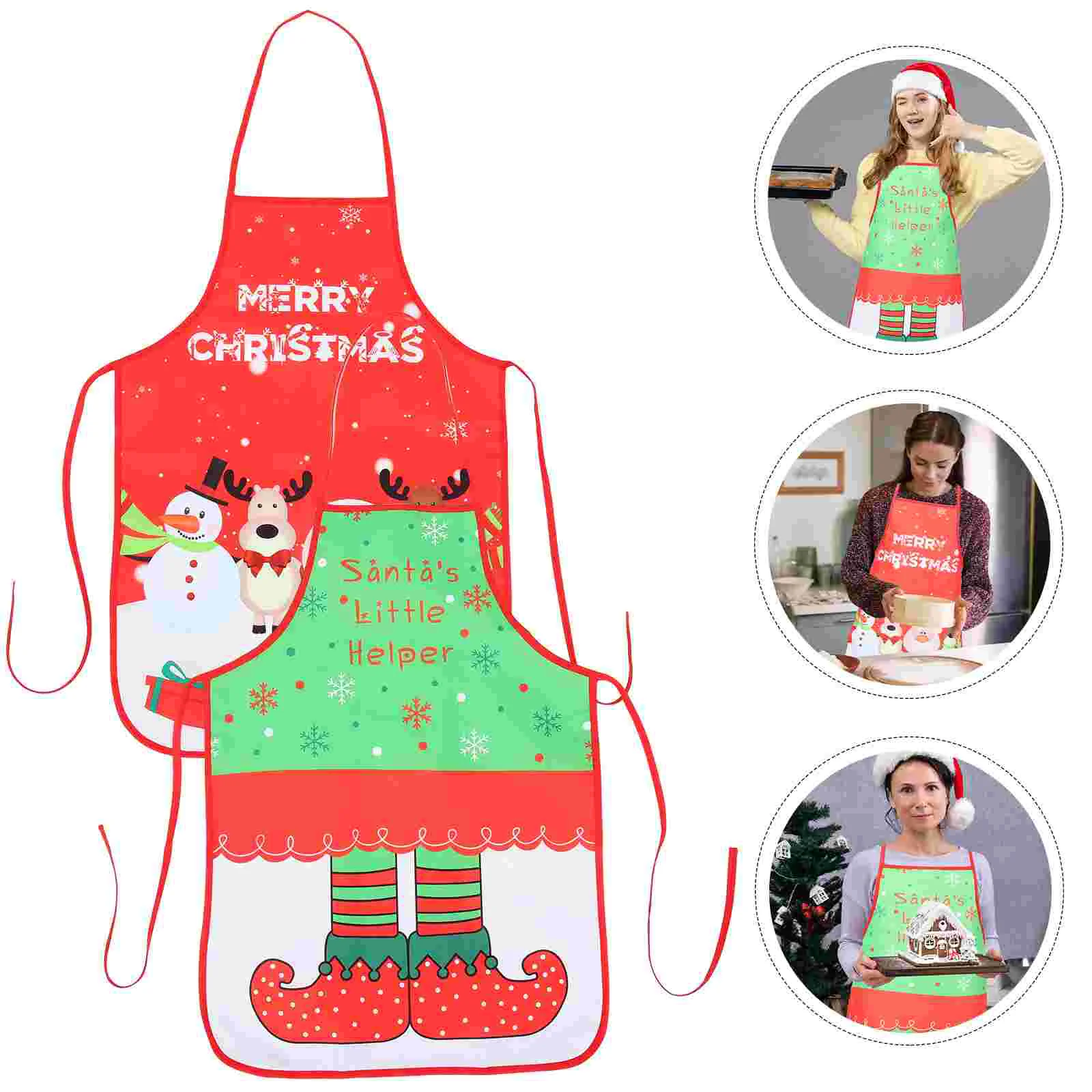 

Christmas Apron Funny Apron Christmas Articles for Xmas Party 2Pcs