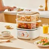 Steamer Electric Steam Pot Cooking Steaming Home 2-layer Transparent Food Dumplings Household Pan Warmer Multicooker 2