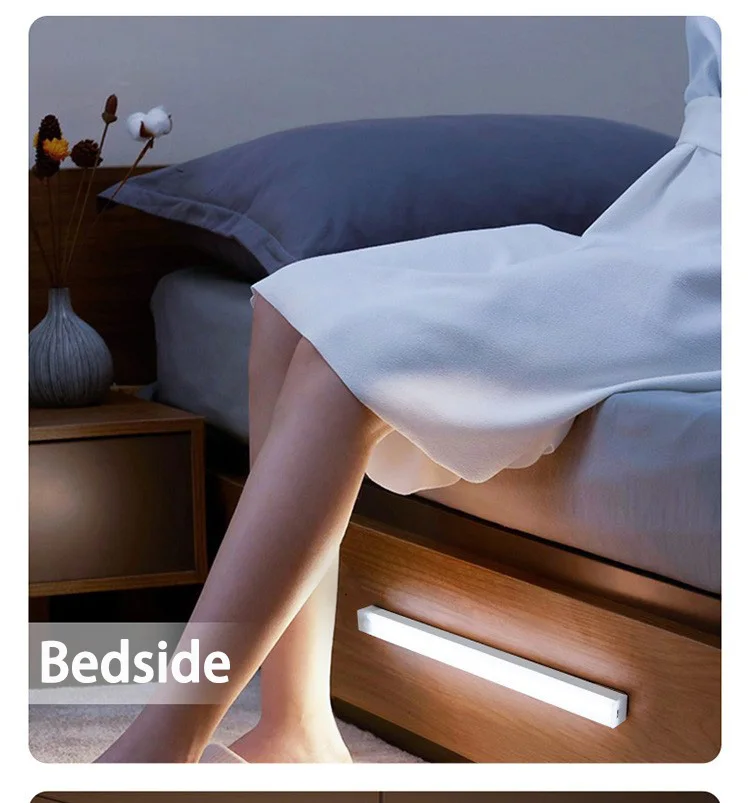 PIR Motion Sensor LED Cabinet Light 10CM/20CM/30CM/50CM USB Rechargeable 3000K/6000K LED Under Magnetic Night Led Night Sensor