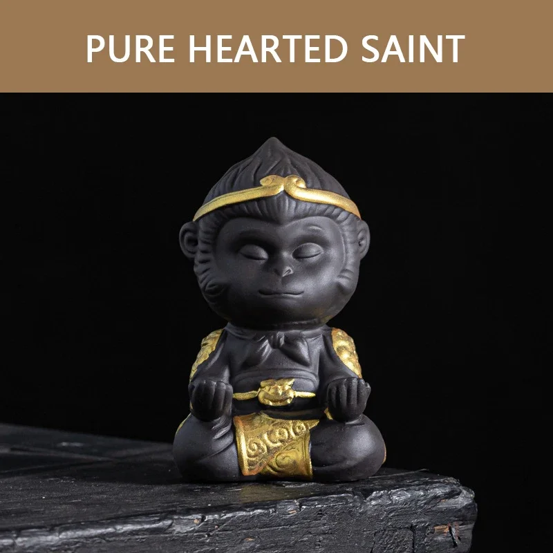 【Hot Sales】Tea Pet Purple Clay Ceramic Sky Great Sage Great Sun Wukong Handmade Tea Ceremony Tea Art Financial Tea Set